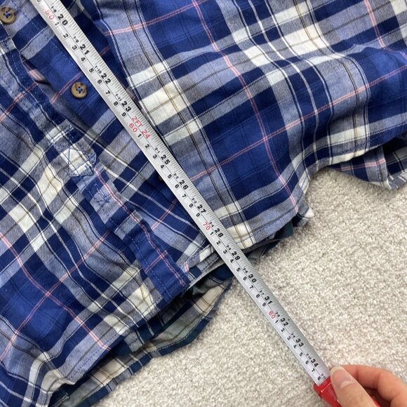 Lot x2 Blue Crush Plus Lumberjack Camp Flannel Plaid Button Up 3X Elbow Patch - Picture 8 of 12